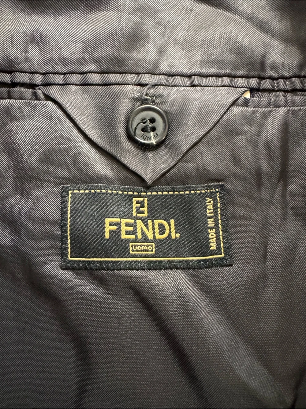 Fendi Uomo Sport Coat Italian 52C 42 Short VTG Virgin Wool Hopsack Blazer Jacket